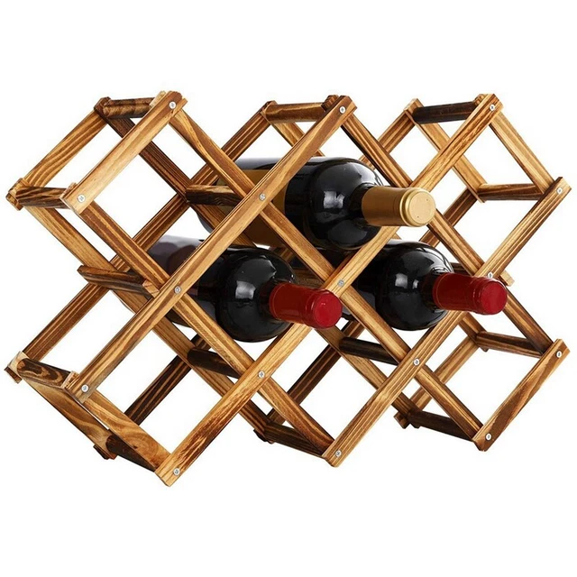 Mango Steam Portabottiglie Da Tavolo Per 10 Bottiglie – In Acciaio Verniciato, Finitura Argento, Utilizzabile In Orizzontale O Verticale – Dimensioni 43,8x15,2x29,2 Cm, Peso 1,1 Kg - 3
