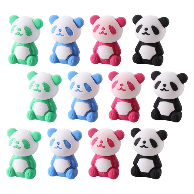 16 piezas dibujos animados con borrador de panda para estudiantes borradores divertidos