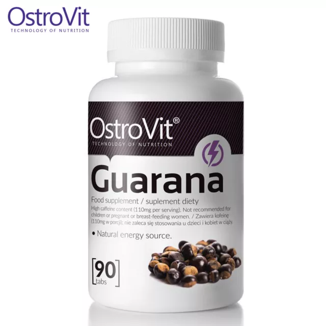 Guarana 90-180 Tablets Energy Endurance Power Caffeine Pre-Workout Booster Pills