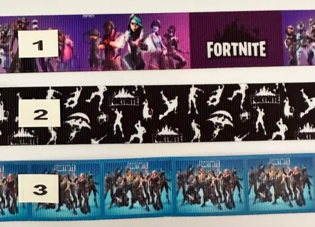 Grosgrain Ribbon Fortnite Sold by 3M ~ Craft ~ Fobs ~ Cake ~ *SENT TRACKED*