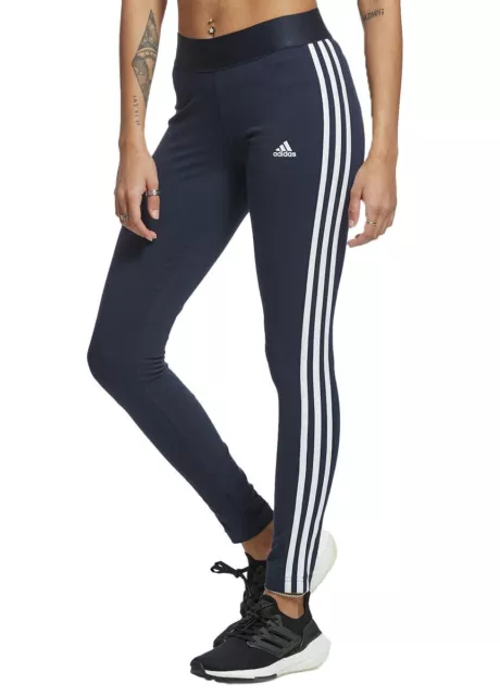 Womens Ladies Adidas Leggings Bottoms Pants - Running Fitness Gym - Navy  Blue