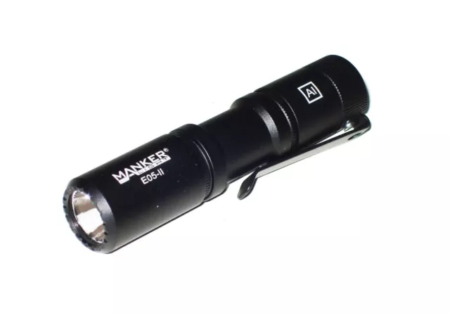 New Manker E05 II AL Black (CW) 1300 Lumens LED Flashlight Torch (NO Battery)