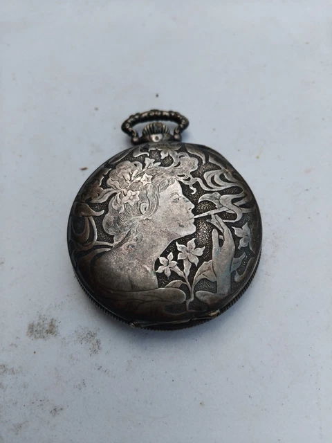 MONTRE A GOUSSET Chronomètre Argent Silver 1880 Art Nouveau..DLG MUCHA EUR 12,50 - PicClick FR