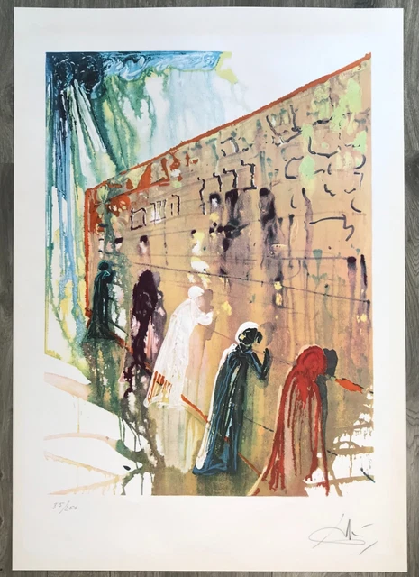 Lithographie Salvador DALI "Le mur des lamentations" 1975 signée et numérotée
