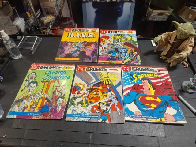 Lot of 5 (4 Are SEALED) DC Heroes Role Playing Modules 202, 223, 228, 229, 233