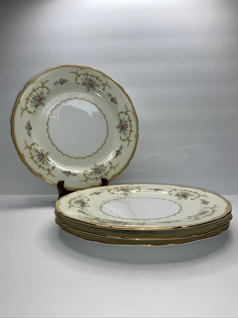 Noritake M Lotus Dinner Plates Vintage 1933 Fine China Made In Japan EUC #1B