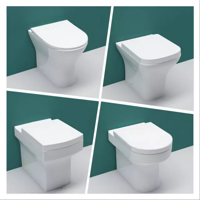 AICA Bathroom  White Back To Wall Toilet Pan &Soft Close Seat Modern Ceramic WC