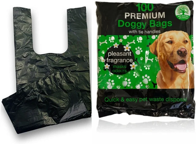 Bolsas de caca biodegradables manijas de corbata bolsa de caca bolsa de desechos para perros extra gruesas fuertes