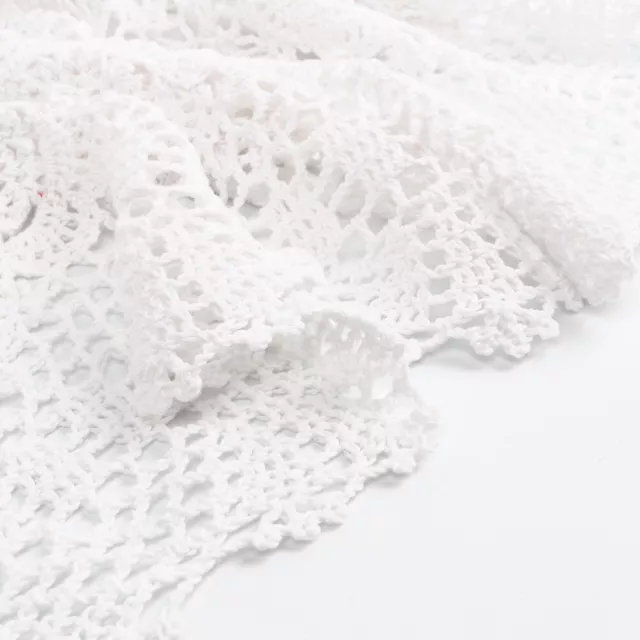 11"x35" White Vintage Lace Table Runner Hand Crochet Dresser Scarf Oval Wedding 3