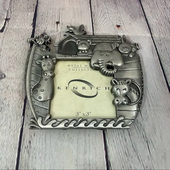 Kenrich Noah’s Ark Metal Picture Frame 3” X 3”