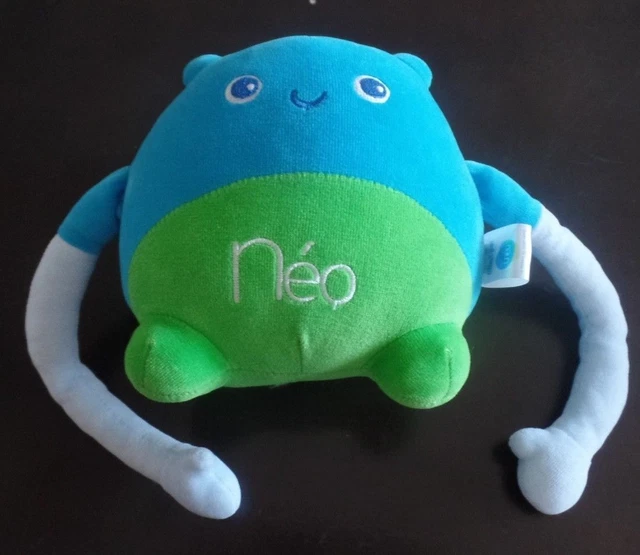 B6G / peluche doudou boule chat bleu vert NEO UNEO