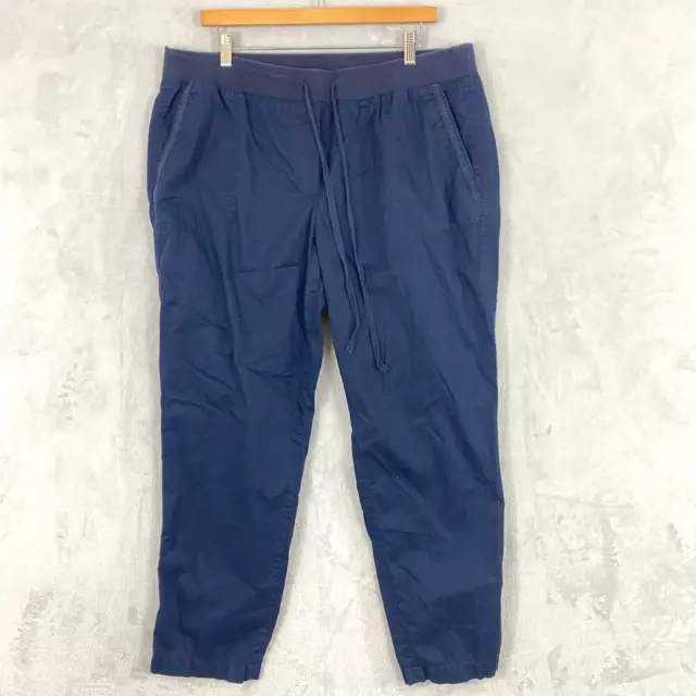 Talbots Lightweight Casual Pants Women's Size 16W Blue Pull On Hiking Tapered