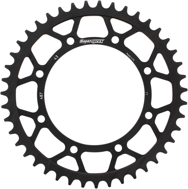 Supersprox Rear Steel Sprocket 43T Black RFE-487-43-BLK
