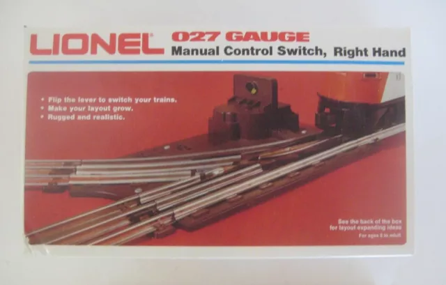 Lionel Train Brown 6-5022 Right Manual Switch Track O27 w/Box Excellent