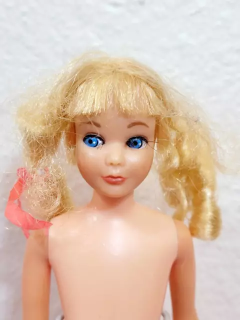 Vtg Mod TNT Skipper Doll 1969 1970 Blonde SAUSAGE CURLS Bend Leg Barbie Sister 2