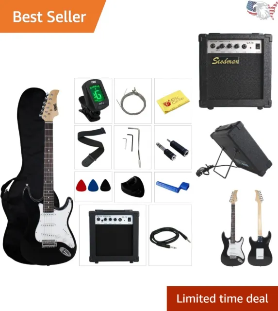 Full Size Electric Guitar Package with Accessories - 39-Inch - Black