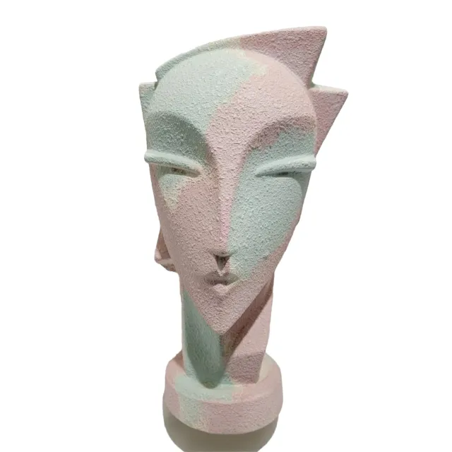 VTG 80s Post Modern Ceramic Art Deco Bust Head Vase Lindsey Balkweill Inspired