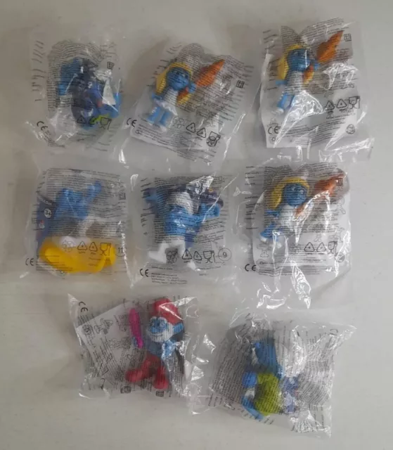 8x The Smurfs Happy Meal Mcdonalds Toys Figures New Sealed Bundle JobLot