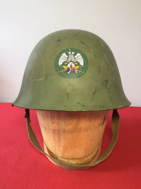 Yugoslavian War Serbian M59 Steel Helmet Covered Red Star Military Army JNA C66