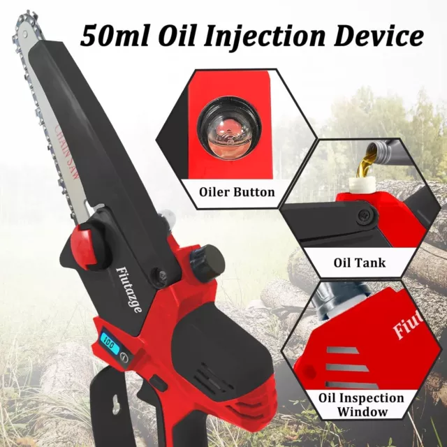 Mini sega elettrica a batteria motosega 1000W da 6" pollici con olio automatico