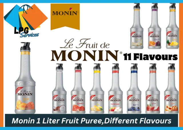 Monin 1 Liter Fruit Puree 33.8 oz (select flavor below) Free ship l AU