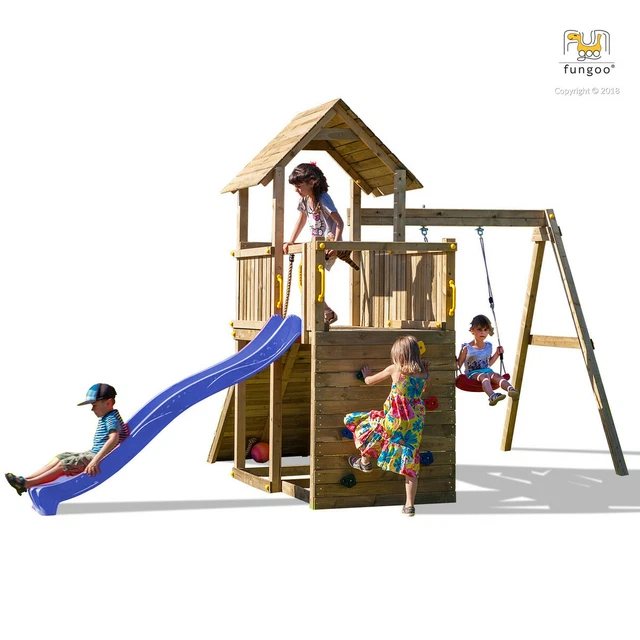 Spielturm Valerie Aus Holz - Rutsche, Brücke, Kletterwand Und Mehr