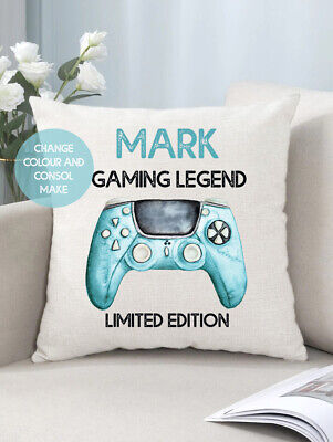 Personalised Gaming Cushion Cover, Gamer Pillow, Teenager Stocking Filler gift