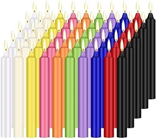 Unscented  Mini Chime Ritual Spell Taper Candle Set of 100 Traditional NEW