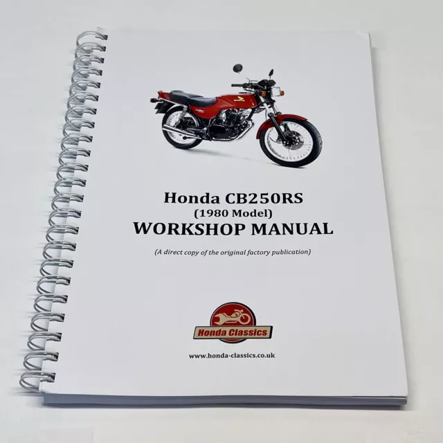 Honda CB250RS Factory Workshop Shop Manual Book, Reproduction. HWM074