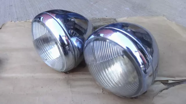 1934 Chevy Master HEADLIGHT ASSEMBLIES Original GM pair Guide Tiltray