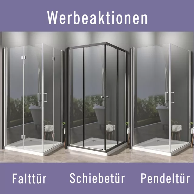 Duschkabine 90x90/80x80 Duschabtrennung Eckdusche Dusche Falttür Schiebetür ESG