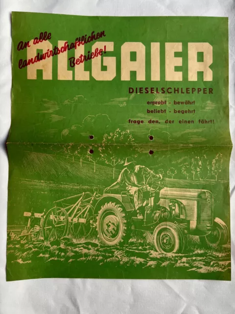 Prospekt / Faltblatt der ALLGAIER Dieselschlepper von ca. 1953, ORIGINAL