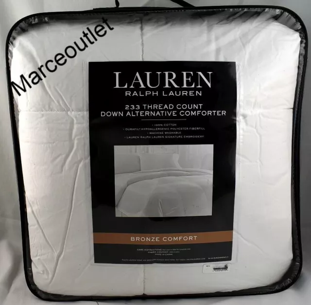 Ralph Lauren Bronze Comfort 233 TC Down Alternative Comforter FULL / QUEEN White