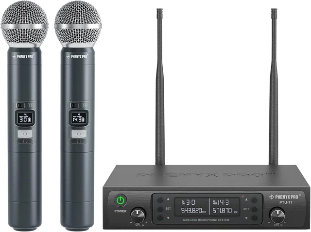 PHENYX PRO SISTEMA microfonico wireless, Set microfono cordless doppio ...