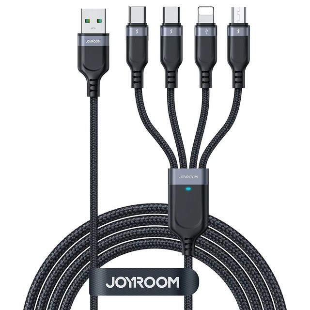 Ladekabel 4in1 USB-A USB-C für iPhone Micro 1,2m Schwarz Joyroom