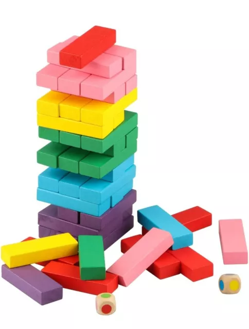 Wondertoys Wooden Stacking Toys Board Games Building Blocks for Kids Balancing