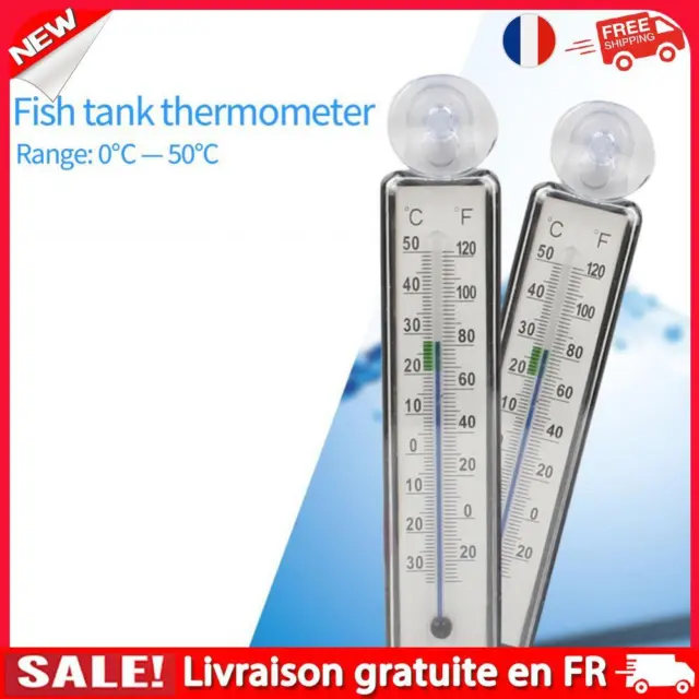 Fish Tank Glass Suction Cup Temperature Meter Home Aquarium Vertical Thermometer