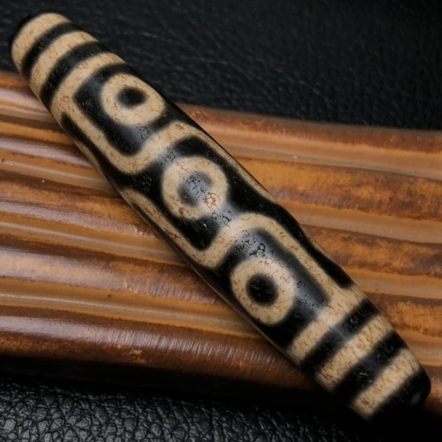 Ancient Tibetan DZI Beads Old Agate Double 9 Eye Totem Amulet Pendant GZI