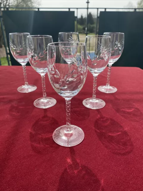 6 verres à vin rouge cristal d'Arques modèle FLEURY taille épi 19,5 cl