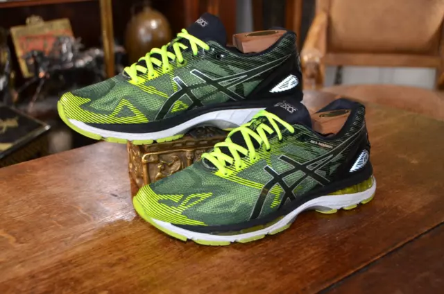 ASICS GEL NIMBUS 18 Mens Shoes T602N Silver Ink Yellow Size 11