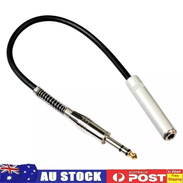 1ft/0.3m 6.35mm Stereo Male to Female Extension Audio Amp Guitar Cable