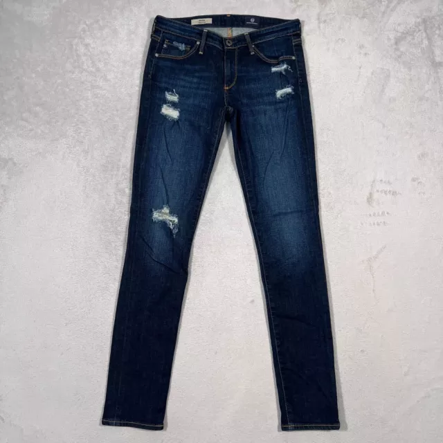 Adriano Goldschmied Jeans Womens 26 R Blue The Stilt Cigarette Leg Distressed AG