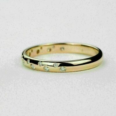 14k Yellow Gold Over 1.60Ct Round Cut Women's Lab-Created Morssnite Wedding Band