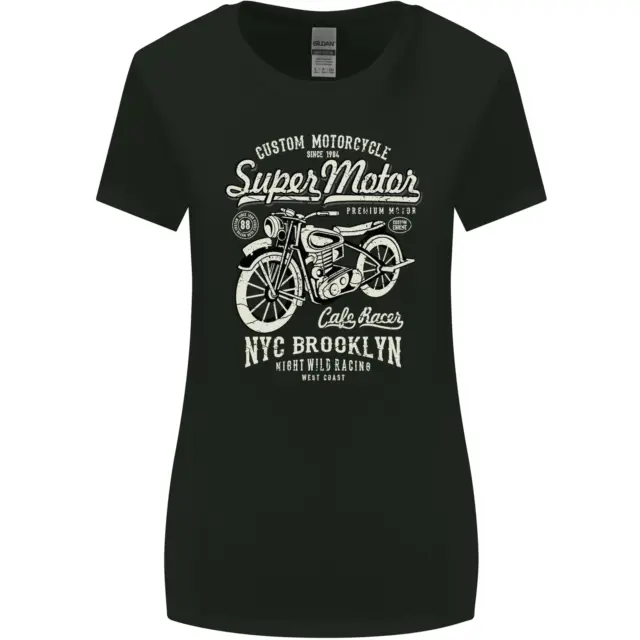 Maglietta Super Motor Cafe Racer Motorcycle Biker donna taglio più largo