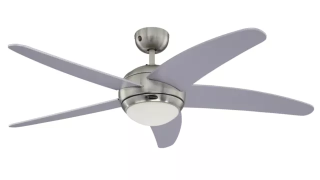 Ventilatore da soffitto con luce e telecomando WESTINGHOUSE BENDAN Silver 132 cm 52"