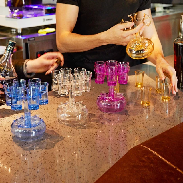 Glass Dispenser Holder Whisky Beer Dispenser Rack Bar Accessory Drinks 6-Shots