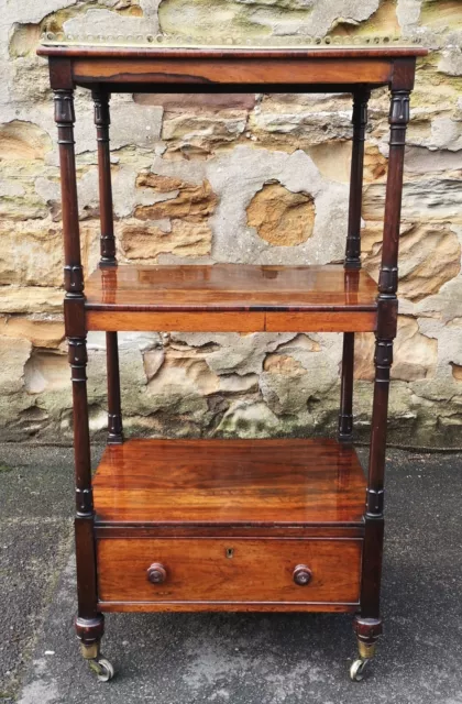 Late Regency Rosewood Three Tier Whatnot