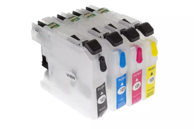 4x Empty Refill Ink Cartridge compatible with Brother DCP-J752DW Printer + Chip