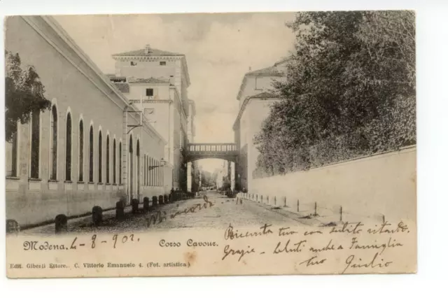 Cartolina Modena Corso Cavour 1902 viaggiata