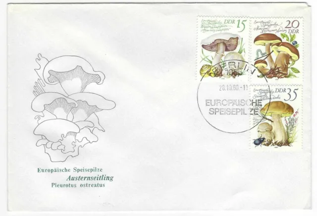 DDR FDC Ersttagsbrief 1980 "Europäische Speisepilze 2"